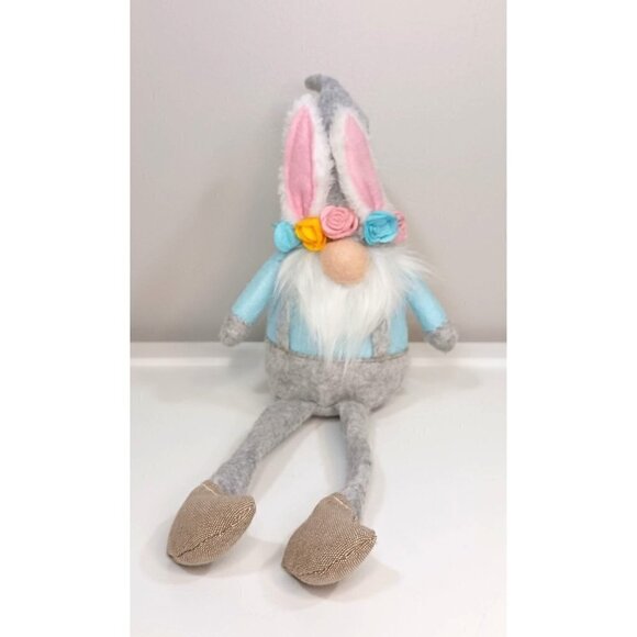 Easter Bunny Gnome Shelf Sitter Easter Spring Decoration Plush Mud Pie Decor New - Picture 2 of 5